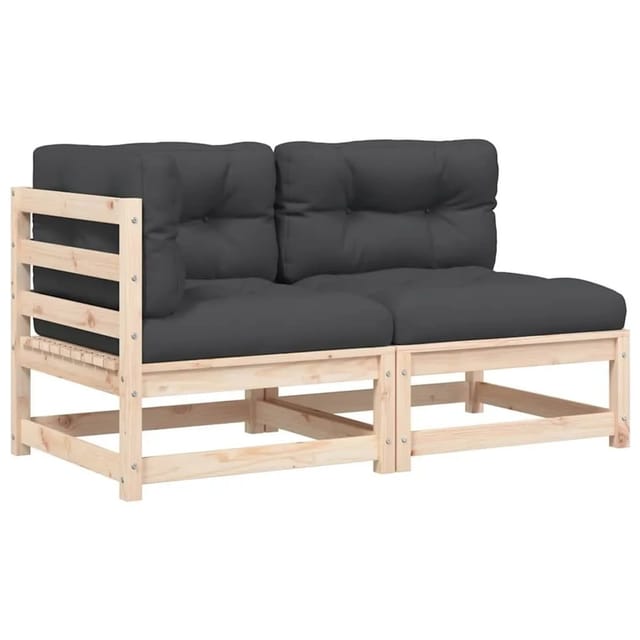 vidaXL Gartensofa mit Kissen 2-Sitzer Massivholz Kiefer 838117