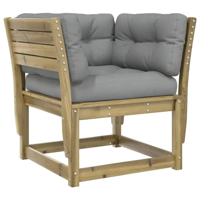 vidaXL Gartensofa mit Armlehnen und Kissen Kiefernholz Imprägniert 844698