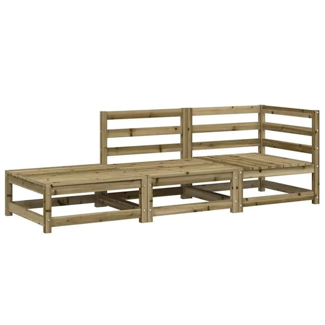 vidaXL Gartensofa mit Hocker 2-Sitzer Kiefernholz Imprägniert 837976