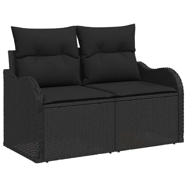 vidaXL Gartensofa Schwarz 121 x 62 x 69cm Poly-Rattan 42006731