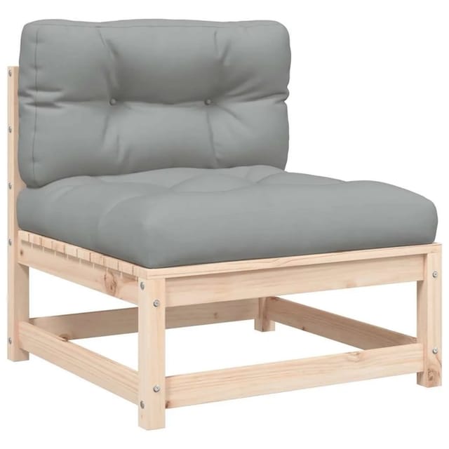vidaXL Gartensofa ohne Armlehnen mit Kissen Massivholz Kiefer 838078
