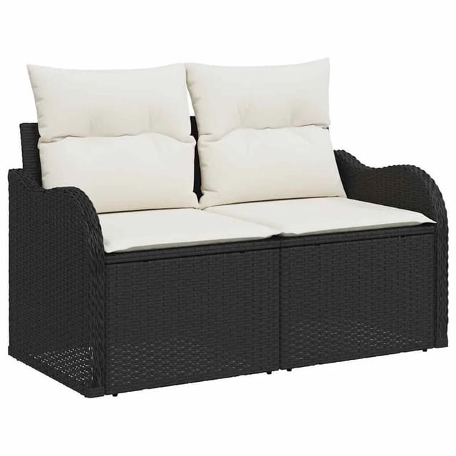 vidaXL Gartensofa Schwarz 121 x 62 x 69cm Poly-Rattan 42006722