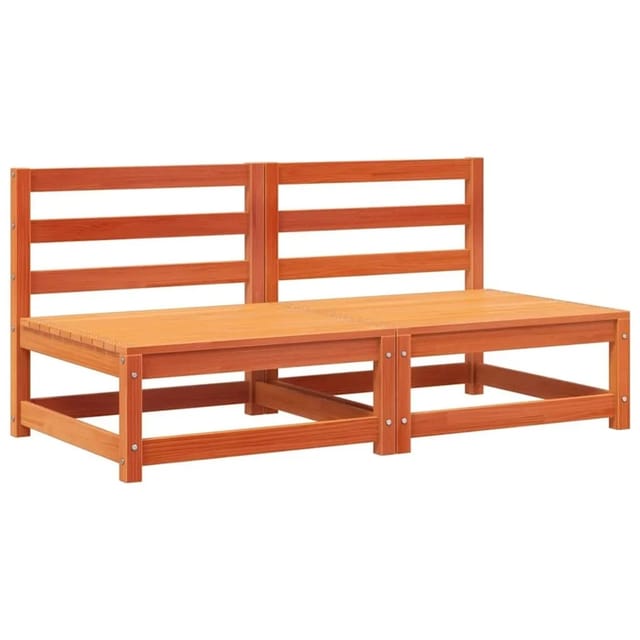 vidaXL Gartensofas ohne Armlehnen 2 Stk Wachsbraun Massivholz Kiefer 837925