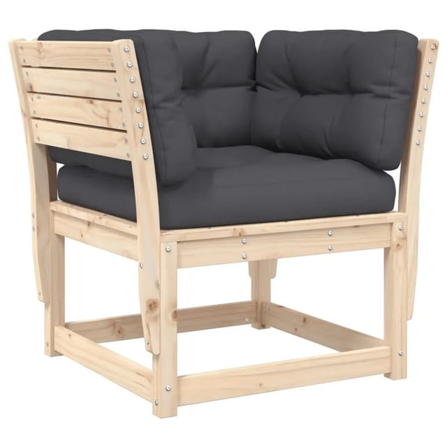 vidaXL Gartensofa mit Armlehnen und Kissen Massivholz Kiefer 844694