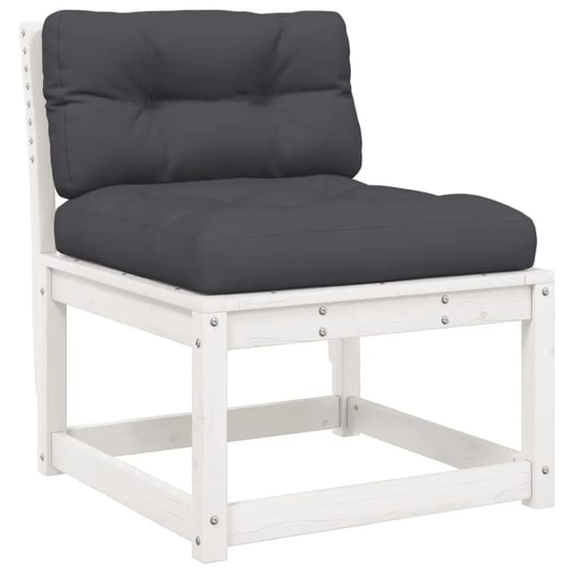 vidaXL Gartensofa mit Kissen Weiß Massivholz Kiefer 844690