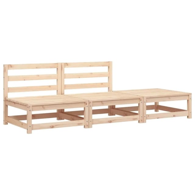 vidaXL Gartensofa ohne Armlehnen mit Fußhocker Massivholz Kiefer 837963