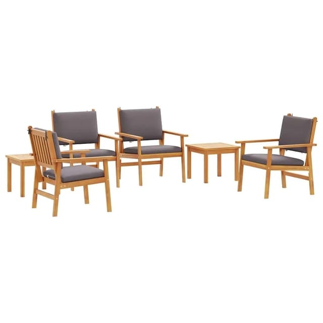 vidaXL Gartensofa-Set 6 Stk Braun Massivholz Akazie 3331816