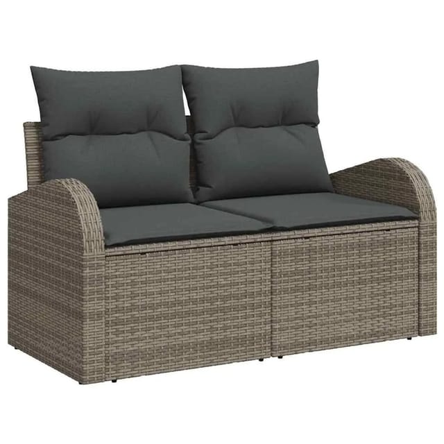 vidaXL Gartensofa Grau 124 x 62 x 69cm Poly-Rattan 42006734