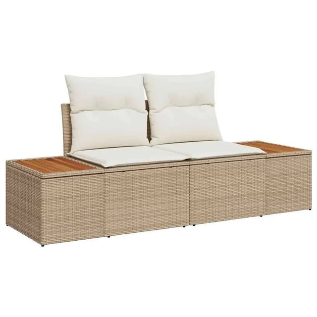 vidaXL Gartensofa Beige 184 x 62 x 85cm Poly-Rattan 42006816
