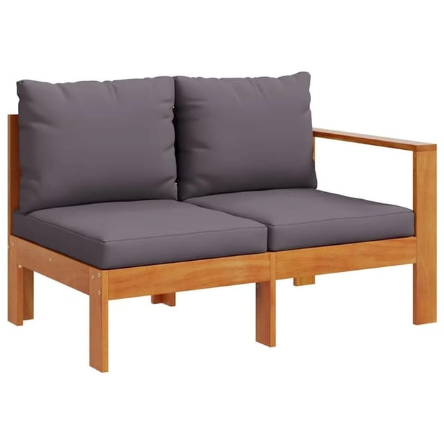 vidaXL Gartensofa mit 1 Armlehne 2-Sitzer Massivholz Akazie 367630