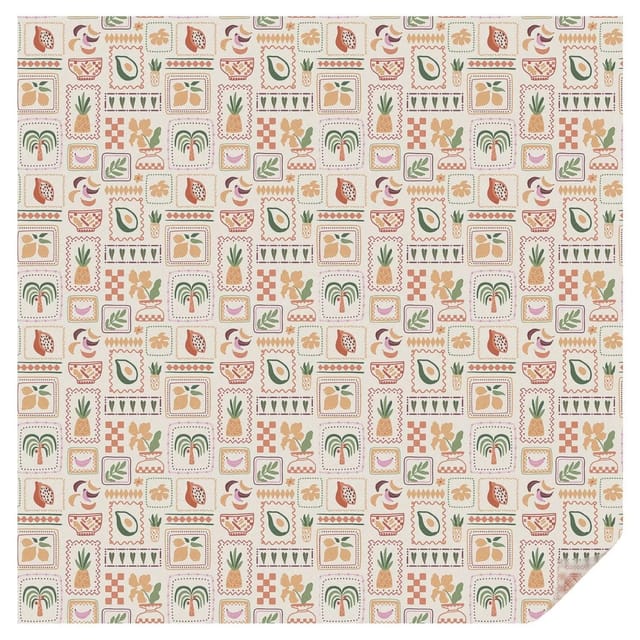 Tulup Fensterfolie Folkloristische Muster Sichtschutzfolie Fenster 100x100 cm Beige Blickdichte Folie für Fenster Klebefolie Fenster