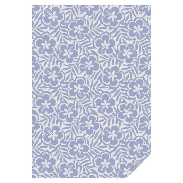 Tulup Fensterfolie Hibiskusblüten Folie für Fenster Sichtschutz 100x146 cm Blau Folie auf Fenster Fensterfolie selbstklebend Fensterfolie mit Motiv