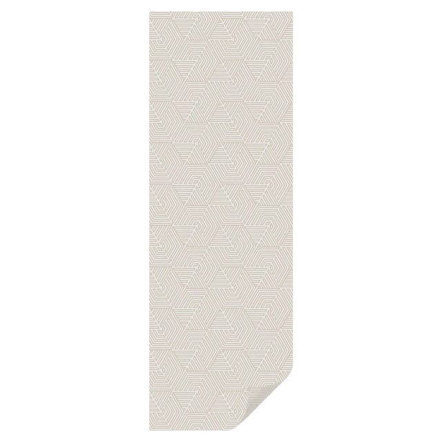 Tulup Buntglasfolie Lineare Dreiecke Buntglas Fensterfolie 50x146 cm Beige Sichtschutzfolie Fenster Buntglasoptik