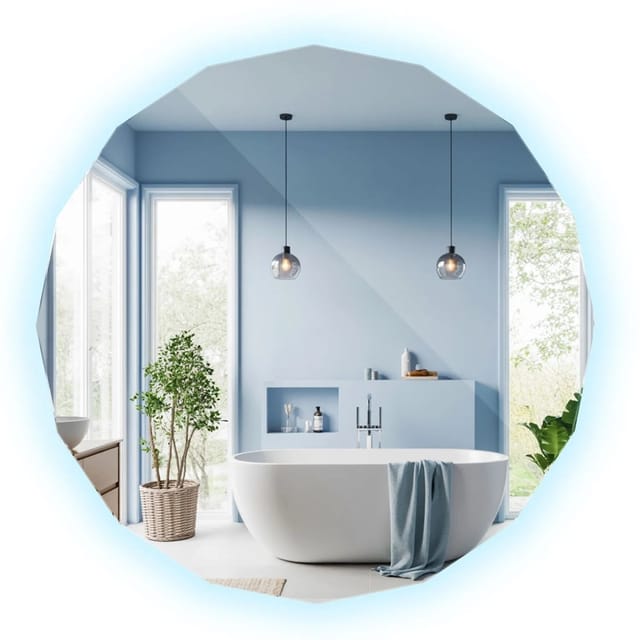 Tulup LED Spiegel LED Moderner Geometrischer Spiegel 80x80 cm LED Geometrischer Spiegel Schlafzimmer LED Moderne Geometrische Spiegel Kaltweiß 6500K