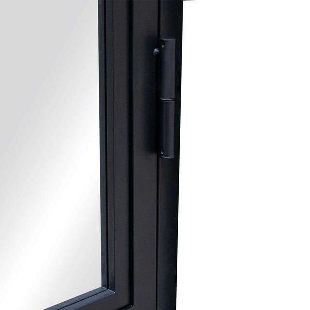 inova Loft Glastür 830 x 2115 mm Satiniert 3 Felder DIN Rechts Komplettset Beschlag in Schwarz mit Türklinke und Schloss