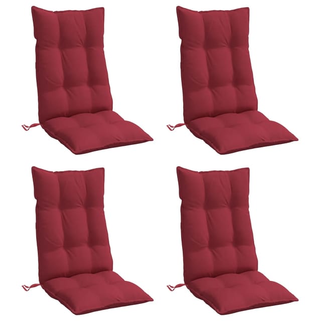 vidaXL Hochlehner-Auflagen 4 Stk Weinrot Oxford-Gewebe 377630