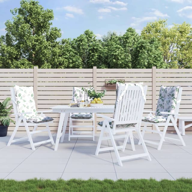 vidaXL Hochlehner-Auflagen 4 Stk Blattmuster Oxford-Gewebe 377657