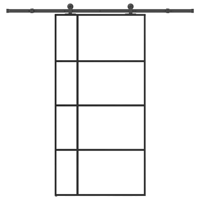 vidaXL Schiebetür mit Beschlag 102,5x205 cm ESG-Glas & Aluminium 3332927
