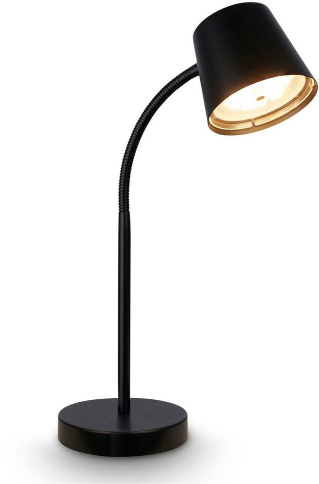 Brilo Akku-Schreibtischlampe Biwo Schwenkbar Dimmbar Touch Schwarz