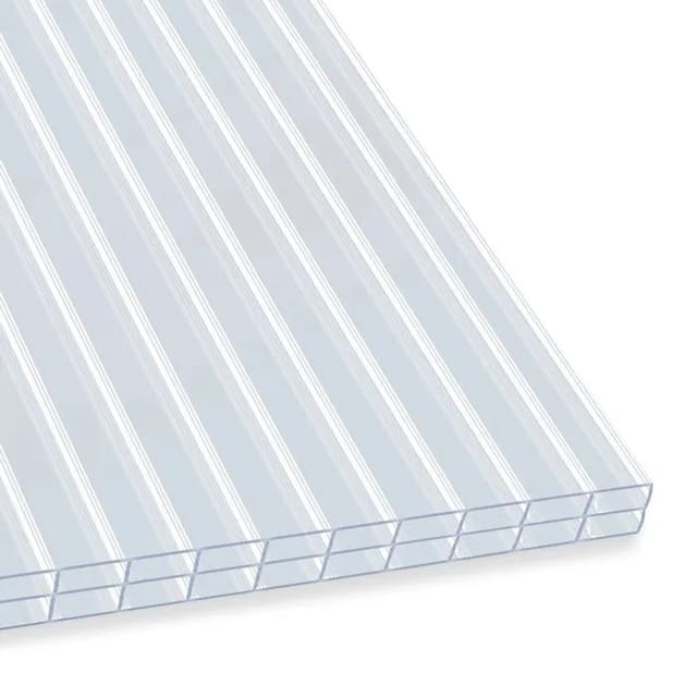 KARAT Doppelstegplatte aus Polycarbonat 60,5 x 121 cm Transparent 10 mm Stärke