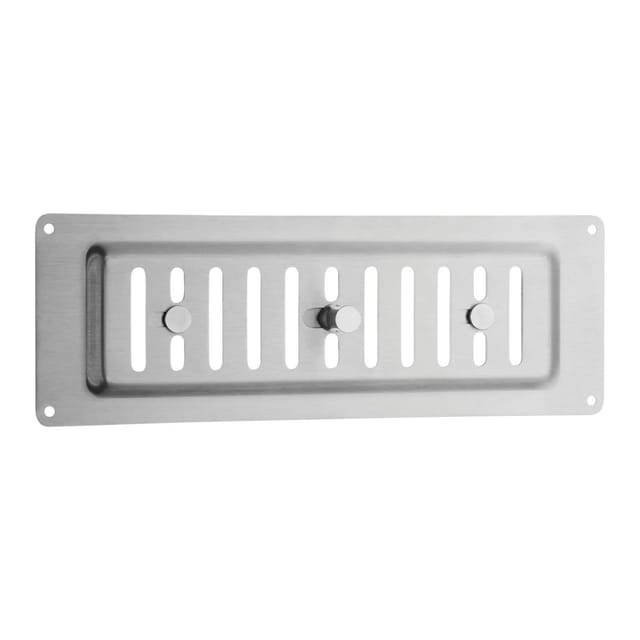 SOTECH Lüftungsgitter 260 x 90 mm mit Ovaler Lochung und Schiebeverschluss Edelstahl SS304 Feststellbar