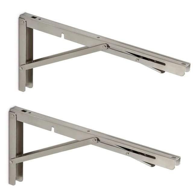 SOTECH 1 Paar Edelstahl Schwerlast Klappkonsolen 400 x 175 mm Tragkraft Bis 150 Kg