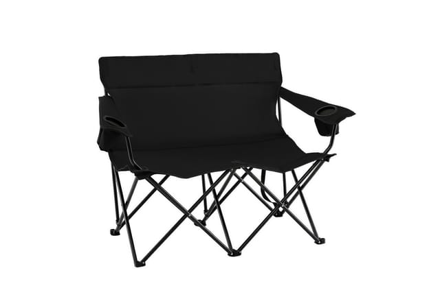 Costway Campingstuhl für 2 Personen mit Getränkehaltern 300 kg Schwarz