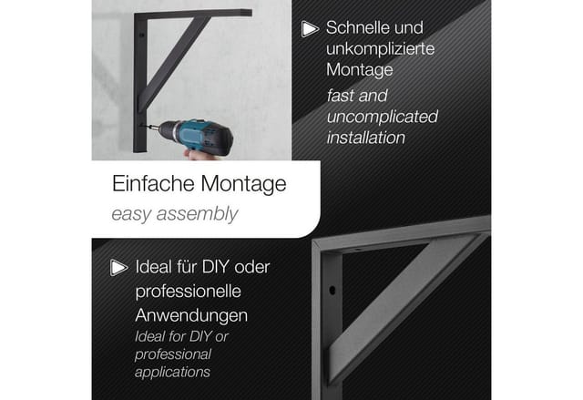 SOTECH Schwerlastkonsole 295 x 215 mm Stahl Tragkraft 75 kg Schwarz