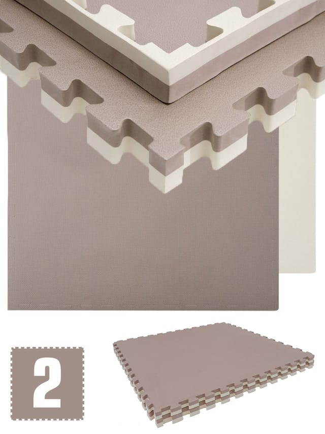 eyepower Kampfsportmatte 90 x 90 x 4 cm 2er Set Beige