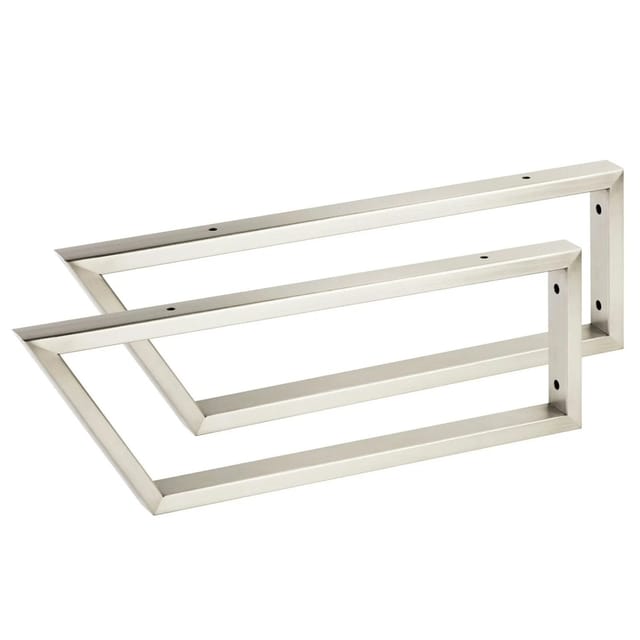 SOTECH 2 x Waschtischkonsole TWK500 500 x 150 mm Edelstahl Gebürstet Vorderseite 60 Grad Abgeschrägt