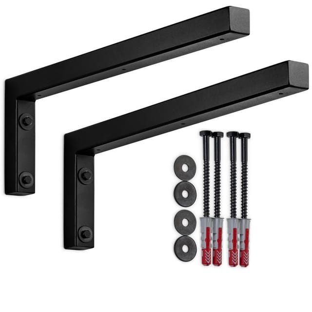 SOTECH 2 x Wandkonsole L-Winkel WK450 450 x 150 x 30 mm Schwarz Matt