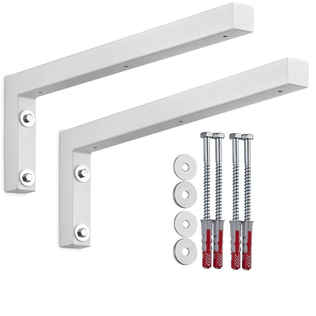 SOTECH 2 x Wandkonsole L-Winkel WK450 450 x 150 x 30 mm Weiß Matt