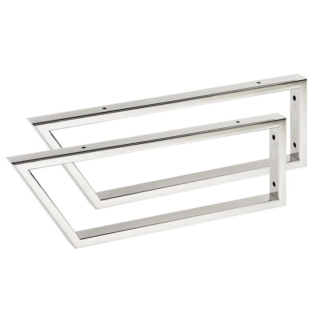 SOTECH 2 x Waschtischkonsole TWK500 500 x 150 mm Edelstahl Poliert Vorderseite 60 Grad Abgeschrägt