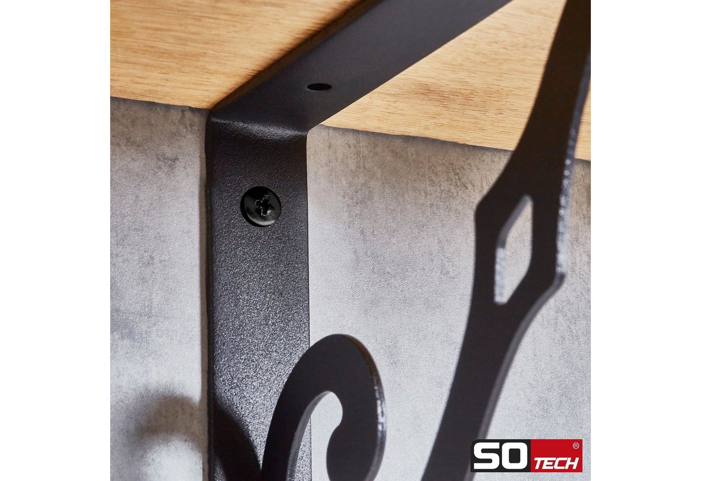 SOTECH Regalkonsole BLACKLINE II 12,5 x 9 x 2,5 cm Schwarz Tragkraft Bis 30 kg Pro Paar Bild 3