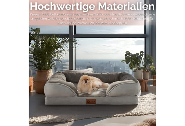 Ecosa EO-6080 Orthopädisches Hundebett 71 x 58 x 18 cm Wasserfest Anti-Rutsch-Boden