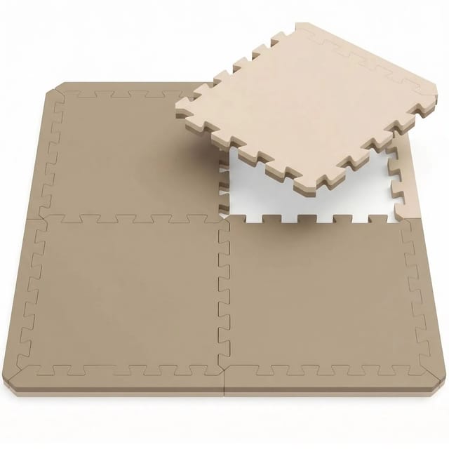 eyepower Fitnessmatte 50 x 50 x 4 cm 4er Set Beige
