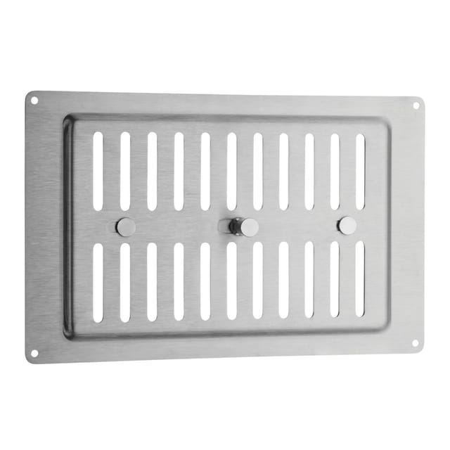 SOTECH Lüftungsgitter 260 x 165 mm mit Ovaler Lochung und Schiebeverschluss Edelstahl SS304 Feststellbar