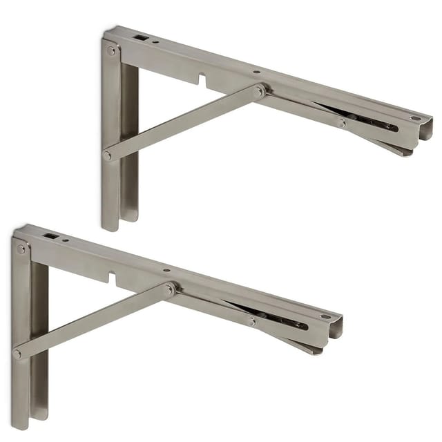 SOTECH 1 Paar Edelstahl Schwerlast Klappkonsolen 300 x 175 mm Tragkraft Bis 150 kg