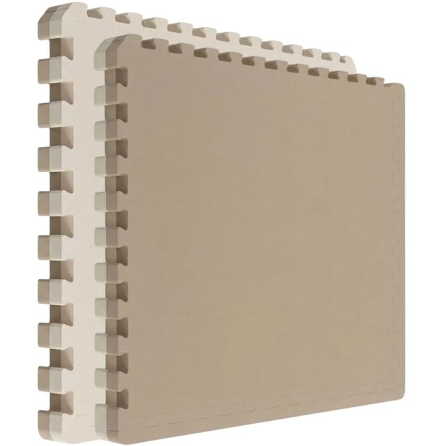 eyepower Fitnessmatte mit Rand 90 x 90 x 4 cm 2er Set Beige