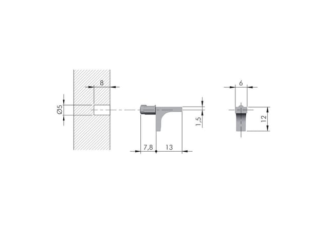 SOTECH 20 x Regalbodenträger K-Line für Ø 5 mm Bohrloch Schwarz