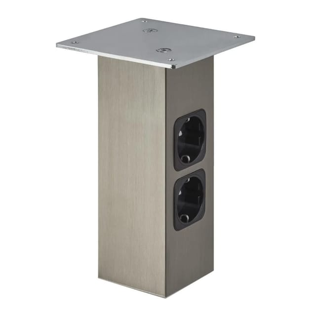 SOTECH Barkonsole Gerade Höhe 210 mm 120 x 120 mm Edelstahloptik mit Steckdosen