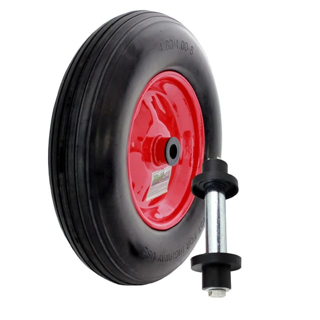 TRUTZHOLM Schubkarrenrad Vollgummi 4.80 4.00-8 mit Achse Stahlfelge