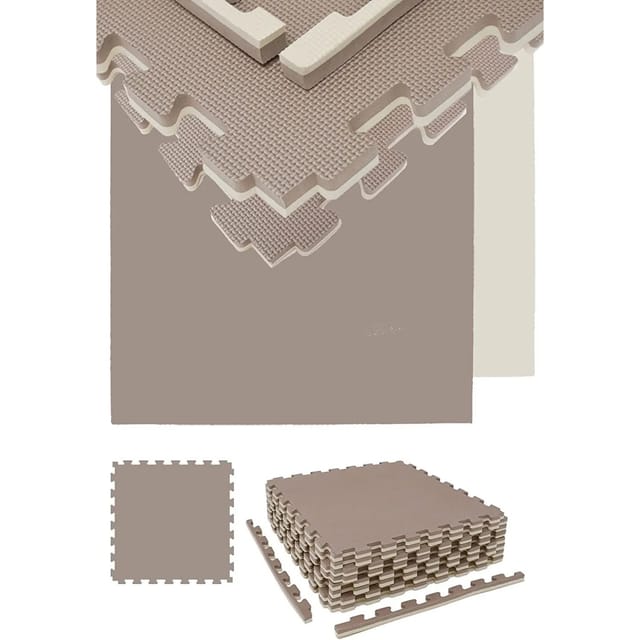 eyepower Kampfsportmatte 63 x 63 x 2 cm 8er Set Beige