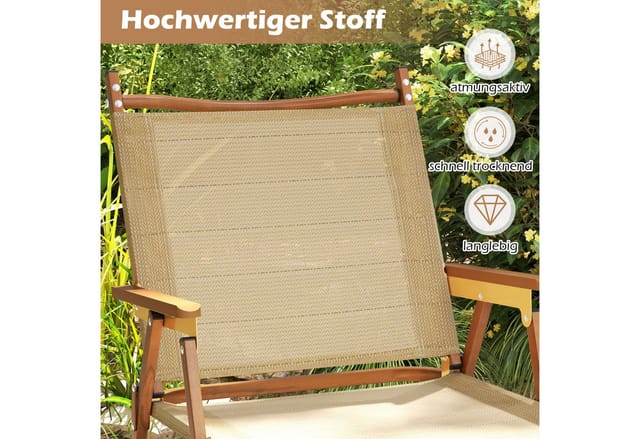 Costway 2er Set Klappbare Campingstühle Aluminiumrahmen Ultraleicht