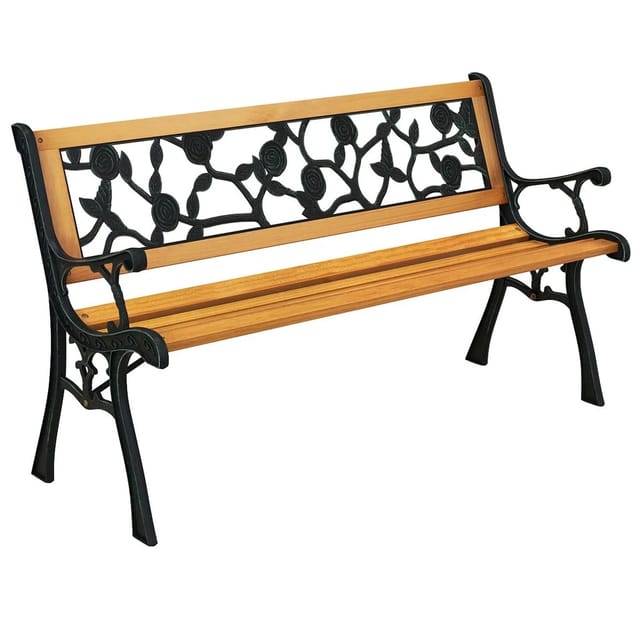 Costway Gartenbank Wetterfest Holz 2-Sitzer mit Flache Rückenlehne