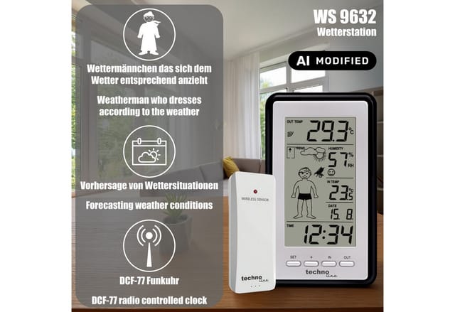 technoline Wetterstation WS 9632 Schwarz
