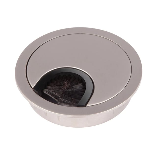 SOTECH Kabeldurchlass Metall Ø80 mm Edelstahloptik Matt mit Bürstendichtung