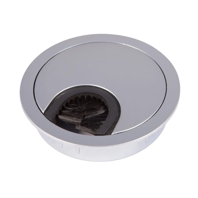 SOTECH Kabeldurchlass Metall Ø80 mm Chrom Matt mit Bürstendichtung