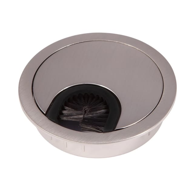 SOTECH Kabeldurchlass Metall Ø60 mm Edelstahloptik mit Bürstendichtung