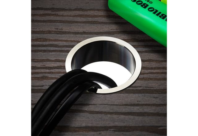 SOTECH Kabeldurchführung Offen Einbau-Ø 12 mm Außen-Ø 15 mm Edelstahl Satiniert Matt Gebürstet